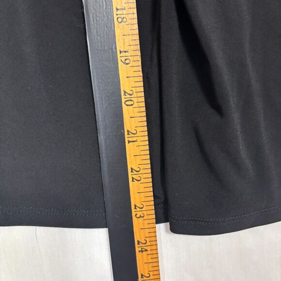 George Faux Wrap Blouse Womens L Black Twist Front Y2K Career Evening Out - Picture 9 of 9